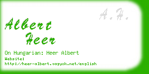 albert heer business card